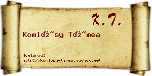 Komlósy Tímea névjegykártya