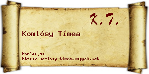 Komlósy Tímea névjegykártya